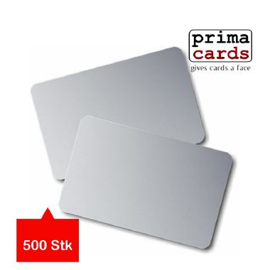 Plastikkarten silber ISO 500 Stk